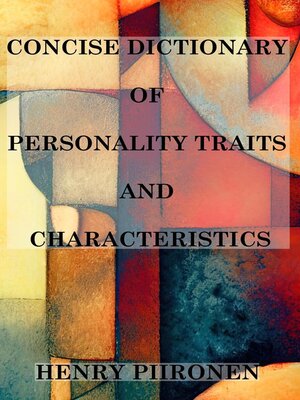cover image of Concise Dictionary of Personality Traits and Characteristics
